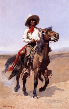 Frederic Remington Painting - Un regimiento de exploradores del viejo oeste americano Frederic Remington